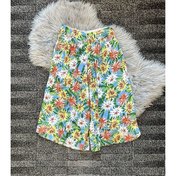 FARM Rio Pants - Farm Rio Women’s Tropical Floral Lightweight Pleated Trouser Size‎ Medium
